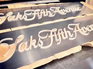 Saks Fifth Avenue Waterjet-Cut Signage