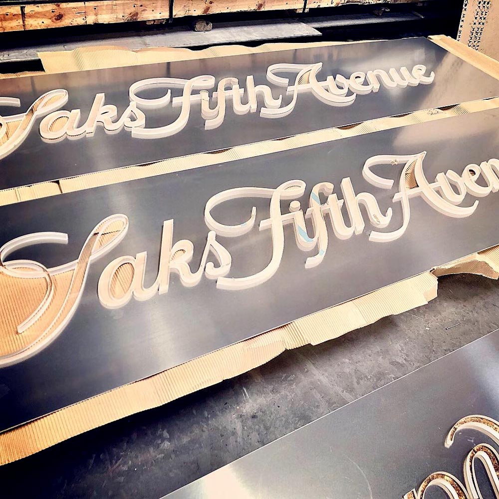 Saks Fifth Avenue Waterjet-Cut Signage